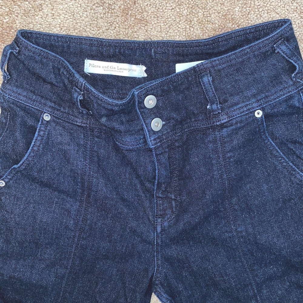 Anthropology High Waisted Straight Leg Jeans